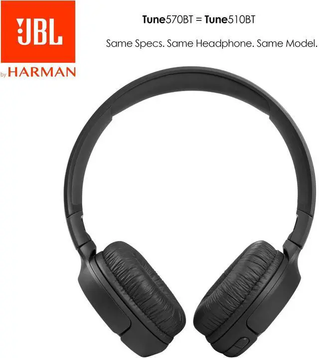 Alt view image 2 of 7 - Tune 570BT On-Ear Wireless Bluetooth Headphones with Pure Bass Stereo Sound, Includes Cleaning Cloth - Black(T570BTBLKAM-CC)