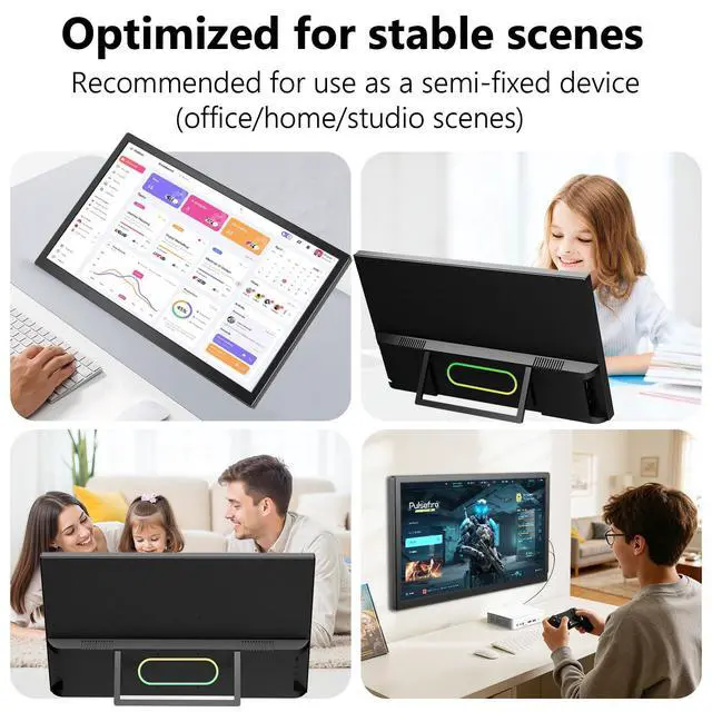 Alt view image 5 of 7 - 21.5inch Large Portable Monitor for Laptop, FHD 1080P 75Hz VESA Supported USB-C HDMI Extender Computer Monitor for Working Business Gaming