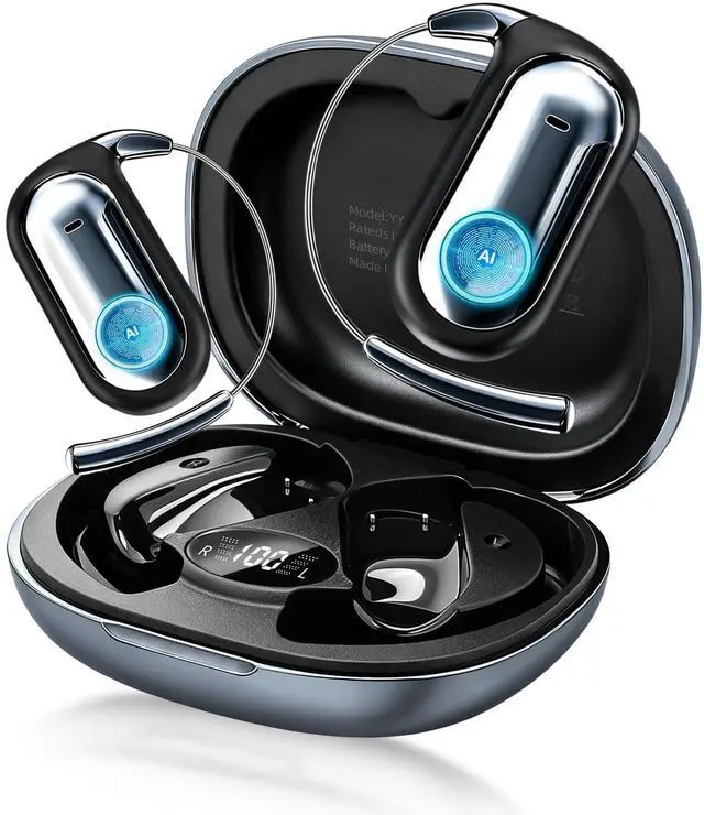 Main image of Open Ear Earbuds AI Translation Earbuds Real Time Open Ear Headphones Wireless Bluetooth 6.1 Audifonos Traductores Inglés Español 96H Playtime Language Translator Earbuds for Meeting Learning