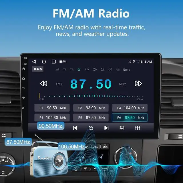 Alt view image 7 of 7 - Car Radio Stereo Android 13 for Chevy Silverado 2007-2013 Tahoe Equinox GMC Sierra Yukon with Wireless CarPlay Android Auto Backup Camera