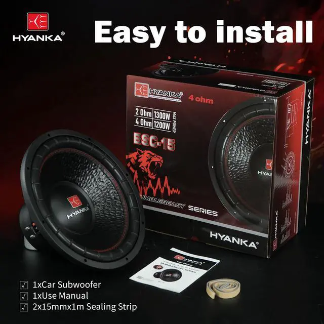 Alt view image 7 of 7 - BSC-15-4 15 Inch Subwoofer - 1200W MAX Power 15 Inch Paper Cone Subwoofer Car Audio, Black Iron Basket, 2.5 Dual Voice Coil 4 Ohm Impedance 15 Sub for Cars