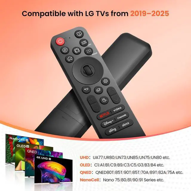 Alt view image 3 of 7 - MR25GA for LG-Smart-TV-Magic-Remote-Control Replacement with | AI VoiceAir Mouse Pointer6 ShortcutsHigh strengthHigh-quality ABS materialFingerprint resistantNon-slip