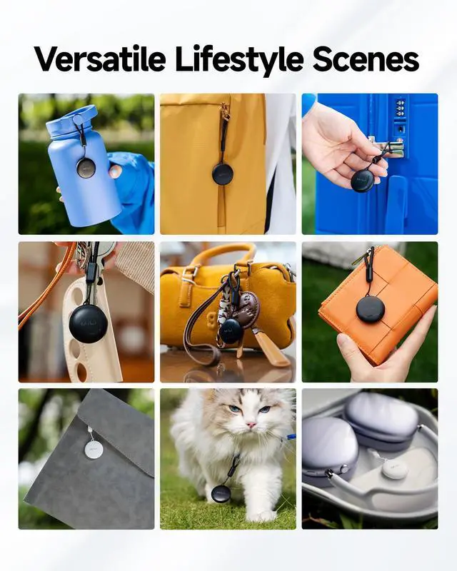 Alt view image 5 of 6 - Air Tracker Tags for iOS and Android 4 Pack Air Tags | Bluetooth Tracker for Apple Find My/Google Find Hub. Key Finder Item Locator for Luggage, Suitcase, Backpack