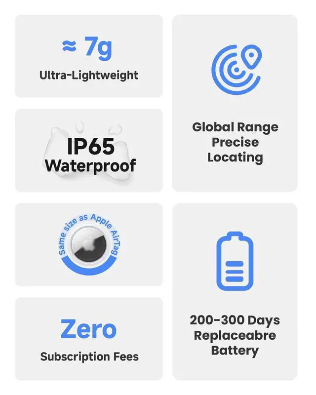Alt view image 6 of 6 - Air Tracker Tags for iOS and Android 4 Pack Air Tags | Bluetooth Tracker for Apple Find My/Google Find Hub. Key Finder Item Locator for Luggage, Suitcase, Backpack