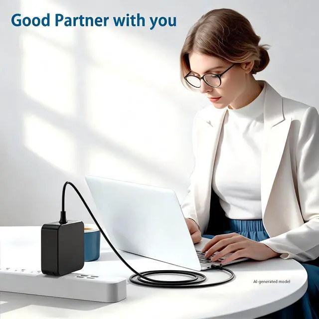 Alt view image 7 of 7 - USB-C 65W Wall Charger Power Adapter for Lenovo Laptop ThinkPad T14 T15 X1 X13 E15 T480s T490 Yoga 7i 9i Thinkbook 13s 14 15 16 Plus Chromebook C330 S330- PD 3.0,Slim,Light and Portable-Black