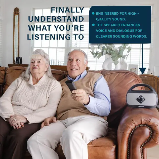 Alt view image 3 of 7 - Portable Wireless TV Speakers for Smart TV - Ideal for TV Watching Without The Blaring Volume - Wireless Speakers Designed for Hard of Hearing and Seniors Compatible with TV Streaming Audio