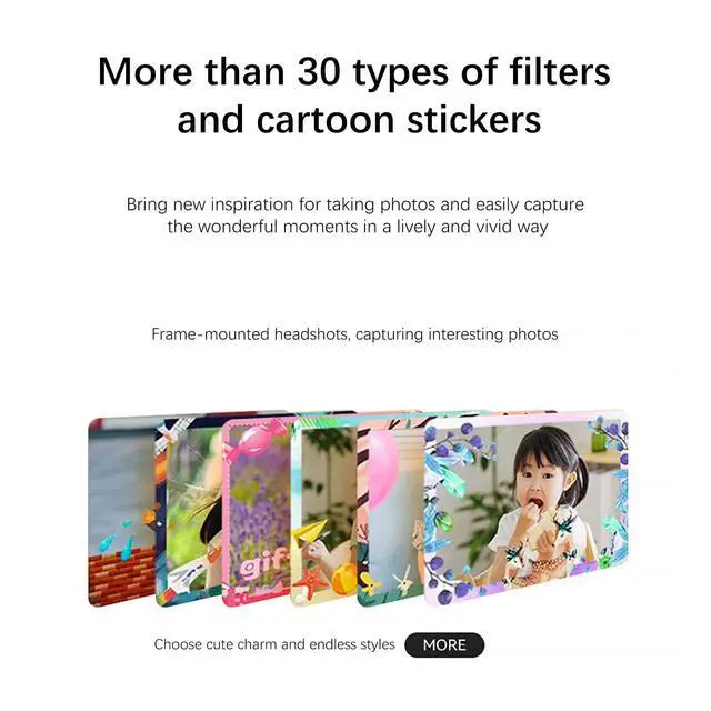 Alt view image 7 of 7 - Kids Camera Instant Print,Kids Digital Camera with 3 Color Print Paper,32GB & Mini Tripod,48MP & 1080P Video Christmas Birthday Gifts for Girls and Boys Age 3-12 (White)