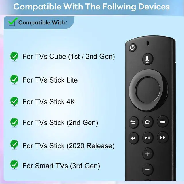 Alt view image 2 of 7 - Replacement TV Remote Control Compatible with Fire Smart TV Stick 4K, for FireStick(2nd Gen/Lite)/TV Cube (1st Gen/2nd Gen)/Smart TV(3rd Gen), Not for ROKU/Insignia/Pioneer Smart TV