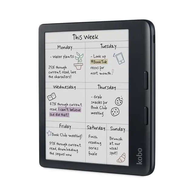 Alt view image 2 of 7 - Libra Colour Black eReader & Black Notebook SleepCover Bundle | 7 Glare-Free Colour E Ink Kaleido 3 Display | Dark Mode Option | Waterproof | Built-in-2-Way Stand Cover