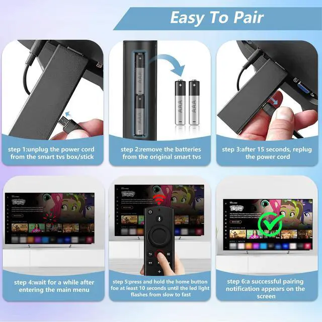 Alt view image 5 of 7 - Replacement TV Remote Control Compatible with Fire Smart TV Stick 4K, for FireStick(2nd Gen/Lite)/TV Cube (1st Gen/2nd Gen)/Smart TV(3rd Gen), Not for ROKU/Insignia/Pioneer Smart TV
