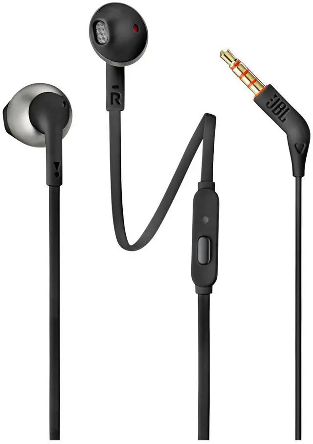 Alt view image 3 of 6 - Tune 205 - Earbud Headphones - Black | Pure Bass sound, 1-button remote with microphone, Tangle-free flat cable