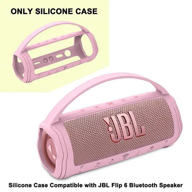 Alt view image 2 of 7 - Silicone Cover Case for JBL Flip 6 Portable Bluetooth Speaker | Protective Carrying Case for JBL Flip 6 Speaker Accessories, Soft Silicone Cover with Handle (Pink Case)