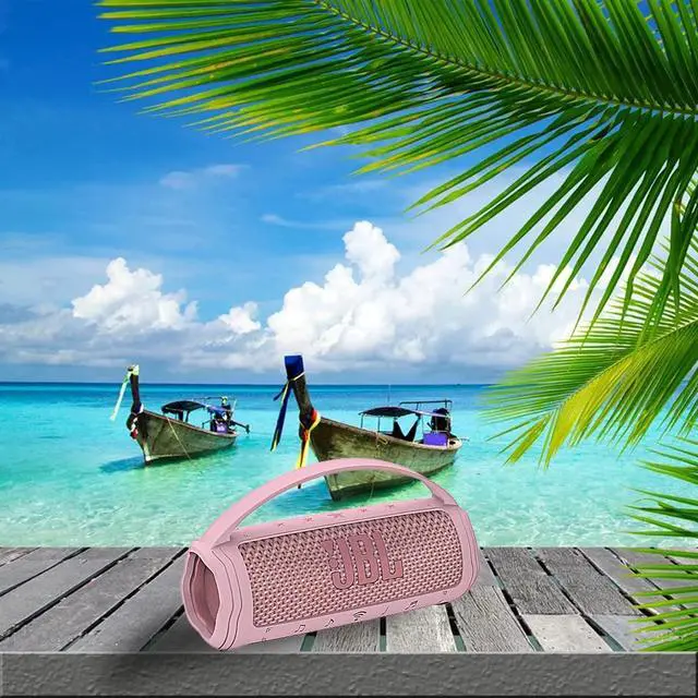 Alt view image 6 of 7 - Silicone Cover Case for JBL Flip 6 Portable Bluetooth Speaker | Protective Carrying Case for JBL Flip 6 Speaker Accessories, Soft Silicone Cover with Handle (Pink Case)