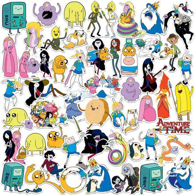 Main image of Adventure Time Characters 50 Vinyl Stickers Waterproof Die-Cut Decals Car