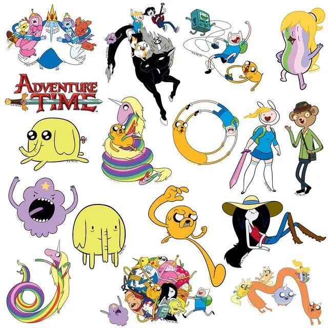 Alt view image 3 of 6 - Adventure Time Characters 50 Vinyl Stickers Waterproof Die-Cut Decals Car