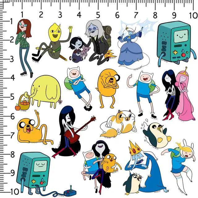 Alt view image 2 of 6 - Adventure Time Characters 50 Vinyl Stickers Waterproof Die-Cut Decals Car