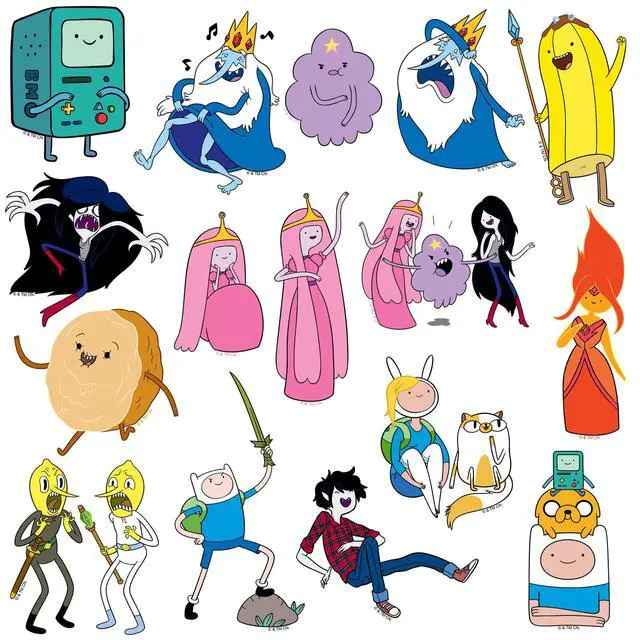 Alt view image 4 of 6 - Adventure Time Characters 50 Vinyl Stickers Waterproof Die-Cut Decals Car