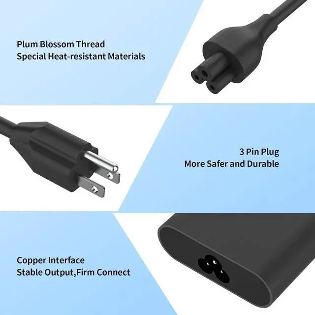 Alt view image 3 of 7 - 65W Laptop Charger Compatible with Dell Latitude 5410 7290 3140 3190 7390 5510 7480 7490 E7470 E7450 3350 3310 5480 5490 7280 7400 5510 E5570 E5470 19.5V 3.34A Round 7.4mm Barrel Adapter Power Cord