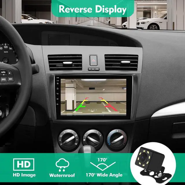 Alt view image 4 of 6 - 9-Inch IPS Touchscreen Android 10 Car Stereo for Mazda 3 2010-2013 with Wireless CarPlay & Android Auto 2+32GB Car Radio, Support GPS, WiFi, Bluetooth, FM Radio, Backup Camera, SWC, Dual USB, AUX-in