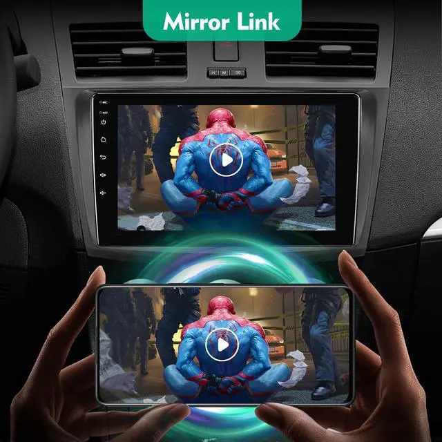 Alt view image 6 of 6 - 9-Inch IPS Touchscreen Android 10 Car Stereo for Mazda 3 2010-2013 with Wireless CarPlay & Android Auto 2+32GB Car Radio, Support GPS, WiFi, Bluetooth, FM Radio, Backup Camera, SWC, Dual USB, AUX-in