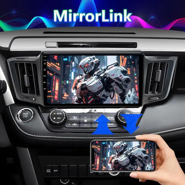 Alt view image 6 of 7 - Car Stereo Radio Compatible with Toyota RAV4 2013 2014 2015 2016 2017 2018, Android 13 Head Unit,IPS Touch Screen/WiFi/Bluetooth/Wireless Carplay Android Auto/GPS/Mirror Link/AHD Rear Camera(10 Inch)