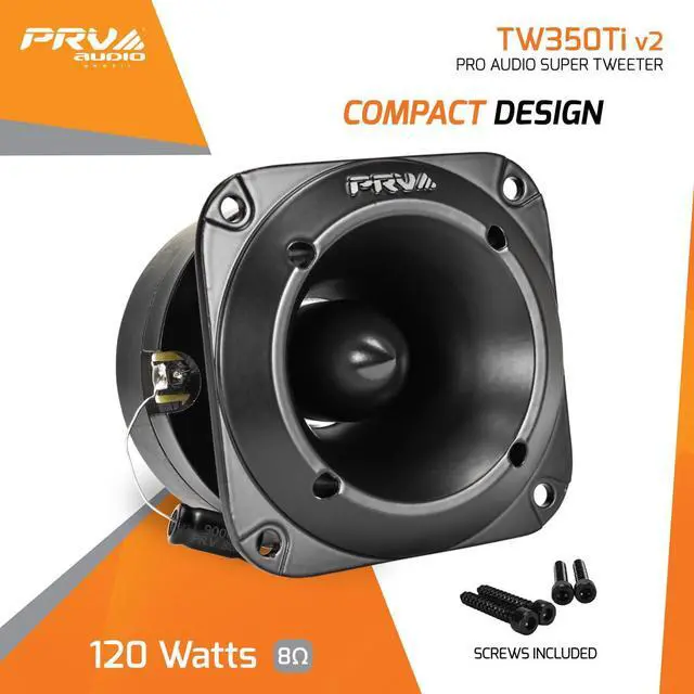 Alt view image 2 of 5 - Car Audio Tweeters TW350Ti v2 240 Watts Titanium Bullet Tweeters Pair 3 Inch PRO Audio Compact Design, 8 Ohm, High Output Easy to Mount High Frequency Speakers