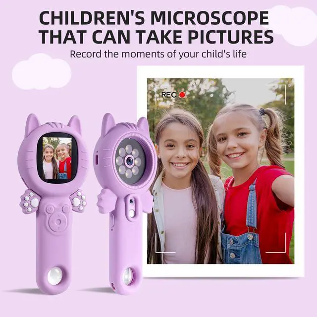 Alt view image 5 of 6 - Kids Microscope, 500X Microscope for Kids, Dual Camera, Green | Dinosaur design, 500X zoom, dual cameras and autofocus; rechargeable handheld microscope makes STEM discovery fun anywhere
