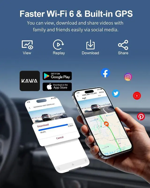 Alt view image 6 of 7 - 4K Mini Dash Cam Front, Stealth Display, Voice Control, Wi-Fi 6 & GPS | 2K HDR, Super Night Vision Car Camera, APP Control, G-Sensor, Loop Recording, 24/7 Parking Mode, Support Max 256GB