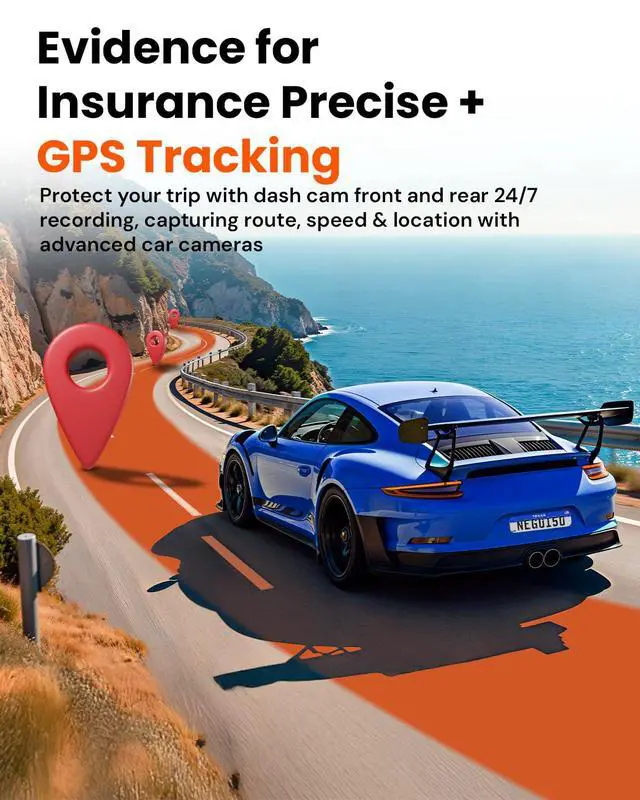 Alt view image 7 of 7 - TD3 4K+2K Dash Cam with App, Camera for Car Front and Back with 5G WiFi & GPS, Free 64GB Card, Night Vision Dashcam Front Cameras 24/7 Recording When Car is Off, Security Camera for Cars