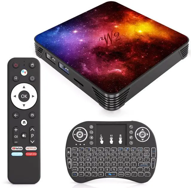 Main image of Android 14.0 TV Box 4GB RAM 64GB ROM, Quad-Core Processor,Mini Keyboard | 4K UHD 60Hz HDR Media Player, Dual Band 2.4G/5G WiFi 6 Bluetooth, USB 3.0 HDMI LAN H.265 Decoding Smart Streaming Box