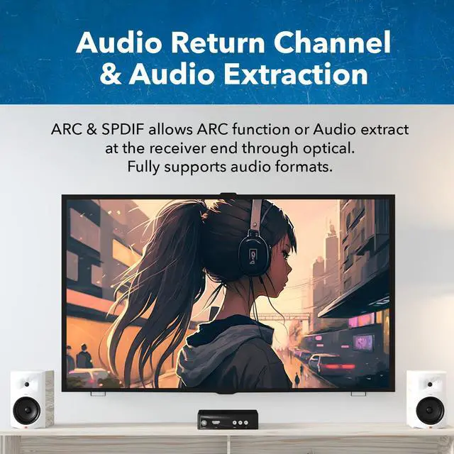 Alt view image 7 of 7 - 4K HDMI Over Fiber Optic Extender Up to 10KM 2-Way IR RS-232 DVI 1.0 | HDMI Fiber 4K, Fiber Optic HDMI Extender 18Gbps, HDCP 2.2, Audio Embedding/Extraction, HDMI Loop Out, EDID