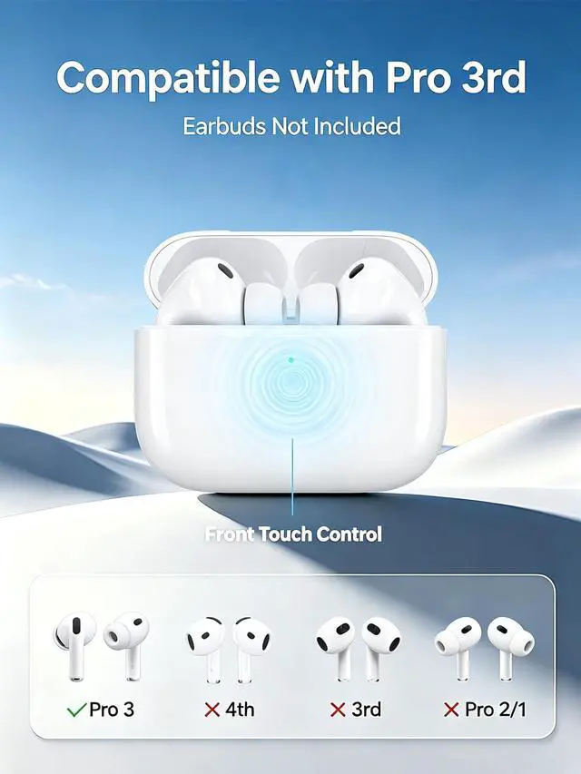 Alt view image 2 of 5 - Replacement Charging Case for AirPods Pro 3rd Generation, Only Compatible with AirPods Pro 3rd Gen, Type-C Charging & Wireless, Touch-Control Pairing, Earbuds Not Included
