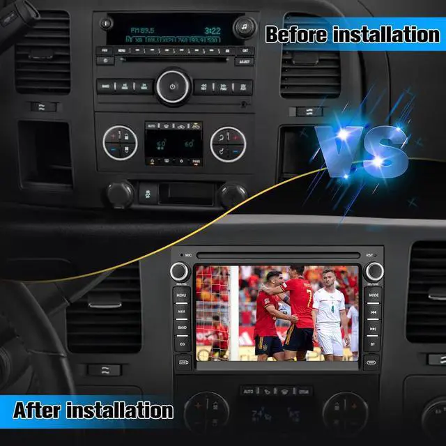 Alt view image 3 of 7 - Car Stereo for Chevy Silverado GMC Sierra Yukon Tahoe Buick | Touch Screen Silverado Radio 2007-2013, Carplay Android Auto, Bluetooth, AM FM, GPS Navigation - 2G Ram 32G ROM