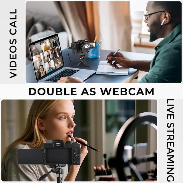 Alt view image 6 of 7 - 4K Digital Camera for Photography with Wide & Macro Lens | WiFi Connection, Flip Screen, Auto-Focus Vlog Camera with MicroSD Card, Card Reader, 2 Batteries, Strap, Webcam Function
