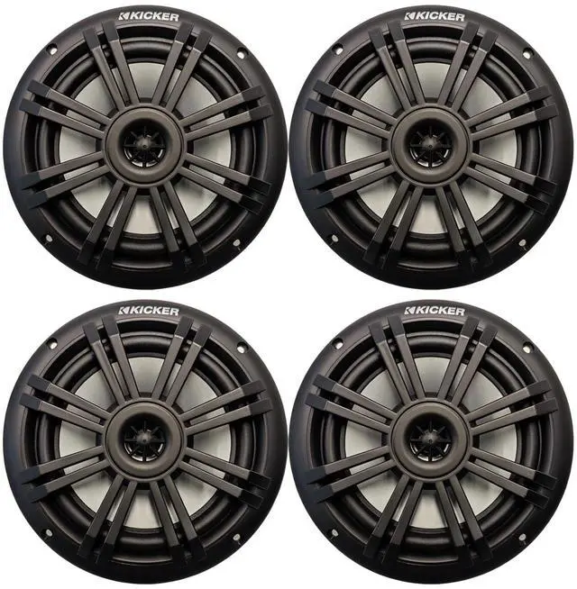 Main image of 6.5" 150 Watt Peak Power 2-Way Marine OEM Replacement Black Boat Audio Speakers (Qty 4)