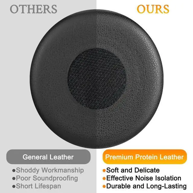 Alt view image 4 of 7 - Ear Cushions for Jabra Evolve 65/20/30/40 - Black | Not fit Evolve2 (65/40), Earpads for Evolve (65UC/65MS),(20SE/20UC/20MS),(30US/30II),(40UC/40MS) On-ear Headphones
