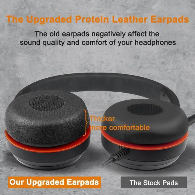 Alt view image 6 of 7 - Ear Cushions for Jabra Evolve 65/20/30/40 - Black | Not fit Evolve2 (65/40), Earpads for Evolve (65UC/65MS),(20SE/20UC/20MS),(30US/30II),(40UC/40MS) On-ear Headphones