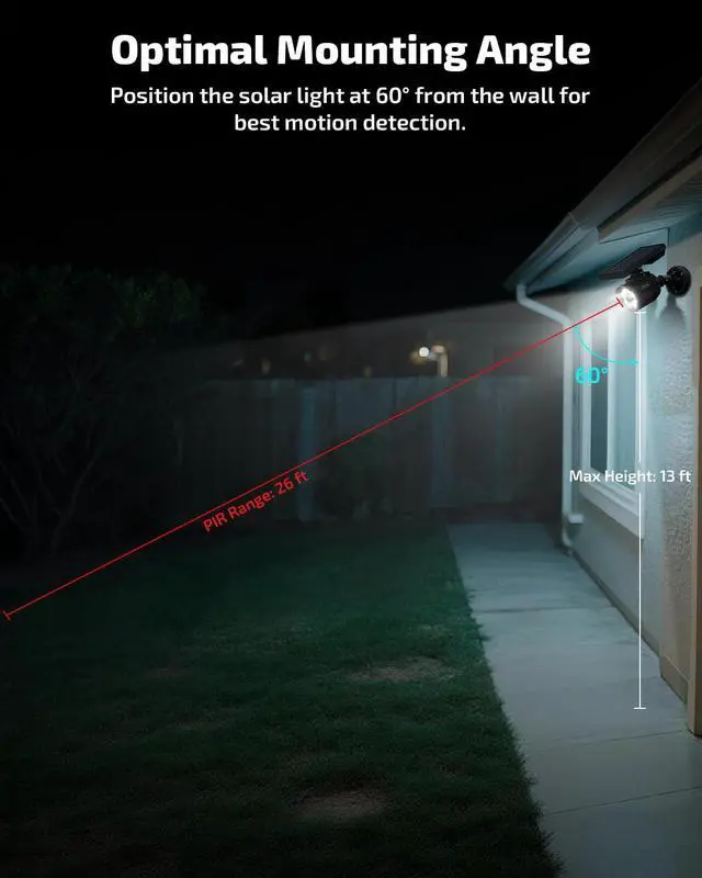 Alt view image 6 of 7 - Solar Powered Fake Security Camera Outdoor with Motion Sensor Floodlight | Dummy Surveillance Camera, LED Deterrent Light, Battery Powered, IP66 Waterproof