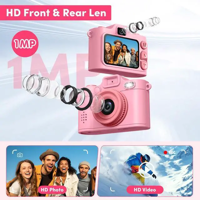 Alt view image 3 of 7 - Mini Camera Keychain Instant Digital, 1080P Mini Digital Camcorder with 32G, Tiny Pocket Camera for Travel Vlog Fun Recording, Long Battery Life Gadget, Christmas Birthday Gift for Kids Teens