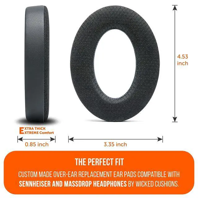 Alt view image 5 of 7 - Freeze PC38X - Cooling Gel Earpads for Sennheiser PC38X / PC37X / HD599 / HD598/ HD560S / Game ONE & More, Made by Wicked Cushions - Elevate Comfort, Durability, & Sound | Black