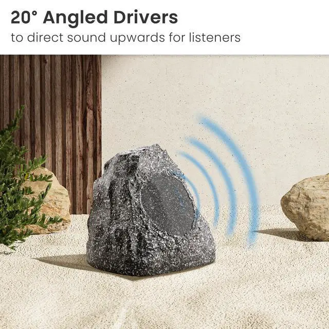 Alt view image 5 of 7 - 4R4G Outdoor Granite Rock 4 Speaker Set for Deck Pool Spa Patio Garden