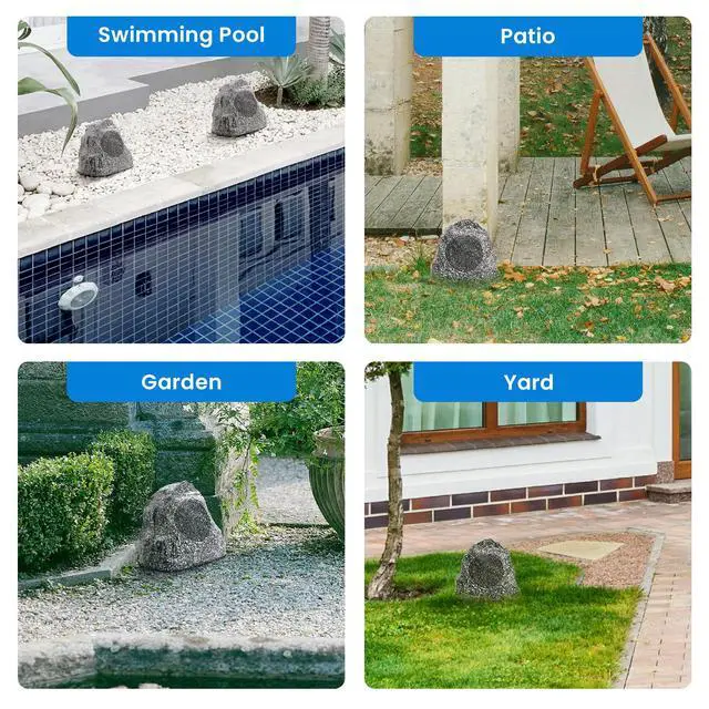 Alt view image 6 of 7 - 4R4G Outdoor Granite Rock 4 Speaker Set for Deck Pool Spa Patio Garden