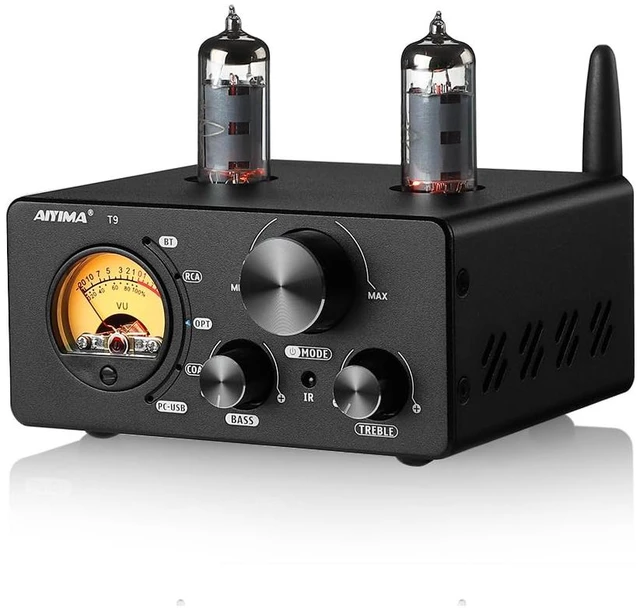 Main image of T9 200W Bluetooth Tube Amplifier,2.0/2.1 Stereo Home Audio Receiver Class D Digital Power Amp with Retro VU Meter, PC-USB DAC Coaxial Optical RCA Inputs for Passive Speakers Bookshelf Setup