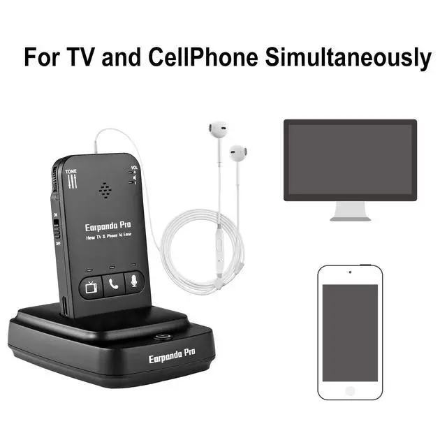 Alt view image 3 of 7 - Pro Bluetooth TV Headphones Wireless for Seniors & Hard of Hearing - 100ft Range Rechargeable Headphones for TV Watching with Loud Volume & Phone Calls - 60-Day Trial