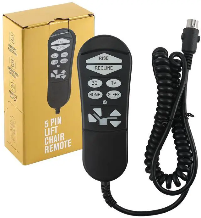Main image of ZKAD-5 5-Pin Lift Chair Remote Fit for Golden & Ultra Comfort Chairs | Dual-motor lift chair replaces ZKAD-2 ZKAD-3 ZKAD-4,11-button SIT/HOME, no Twilight tilt, plug-and-play, backlit buttons