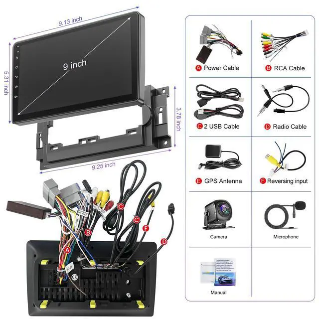 Alt view image 7 of 7 - 4GB RAM + 64GB ROM Android Car Radio for Dodge Ram 1500/2500/3500 2006 2007 2008, for Dodge Durango 2005 2006 2007 2008, 9" Touchscreen with Wireless Carplay & Android Auto & Bluetooth