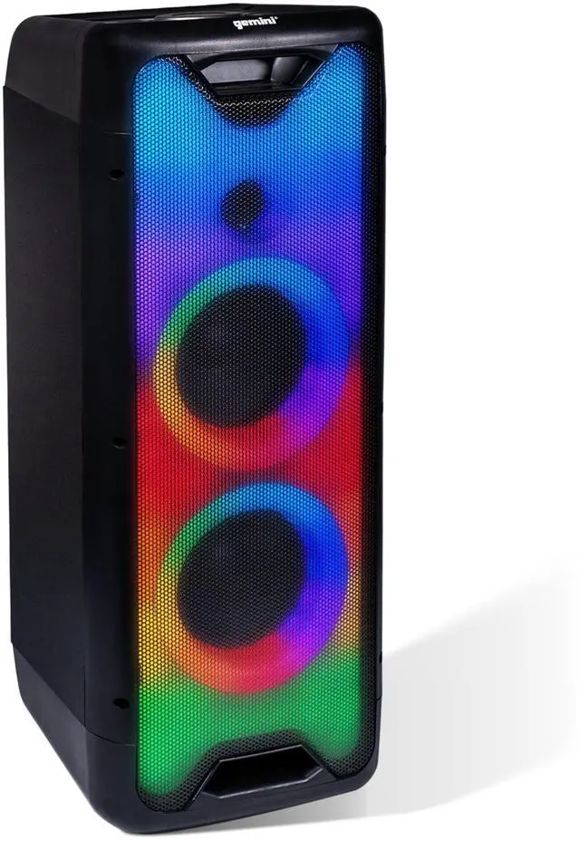 Main image of Party Speaker, Dual 8" Woofers, LED Show, 16-Hr Play (GLS-880) | Party speaker, dual 8" woofers - LED show, 4 modes - 16 hr battery - Bluetooth, wired, remote incl