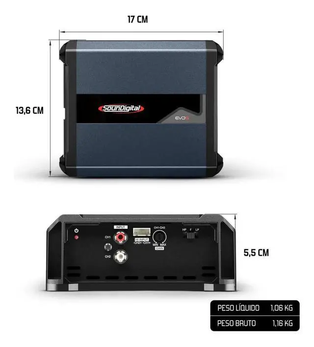Alt view image 2 of 5 - Car Full Range Amplifier 1200.1-1200 Watts RMS 1 Ohm 1 Channel High Efficiency High Power Amp EVO5