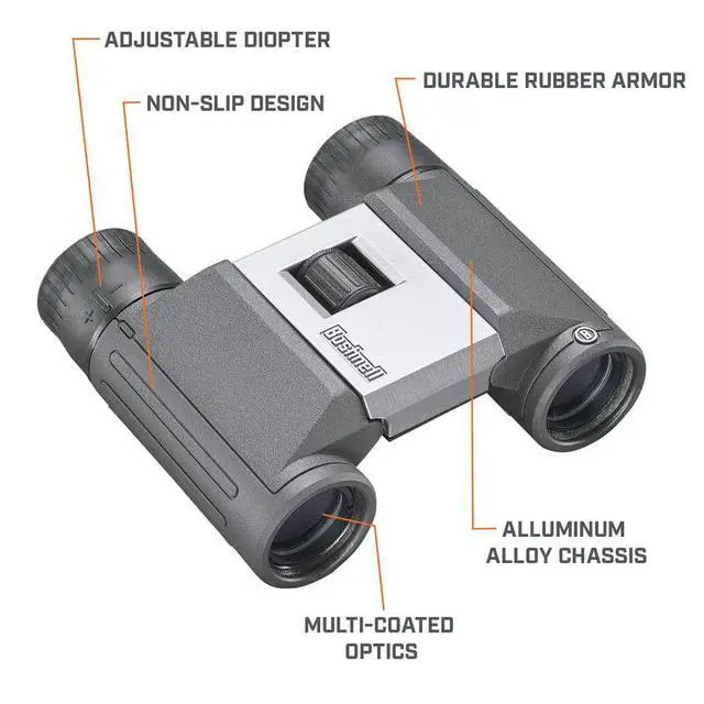 Alt view image 3 of 7 - Powerview 2 8x21 Binoculars, Compact Folding Binoculars with Roof Prism Design, For Birdwatching, Outdoor Sports, Concerts