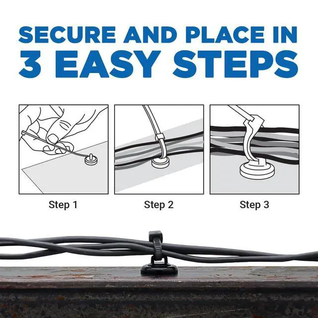 Alt view image 6 of 7 - Magnetic Cable Tie Mount - Small (Pack of 10, Black)